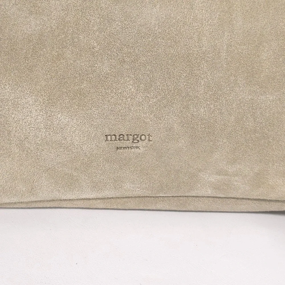 New MARGOT NEW YORK JAMEE LEATHER SUEDE Green Double Handle Tote Bag &‎ Wallet